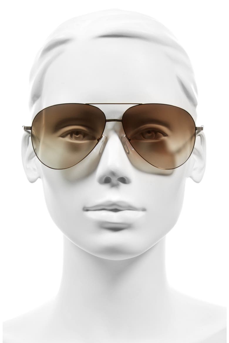 Classic Victoria Feather 62mm Aviator Sunglasses, Alternate, color, GOLD/ BROWN