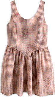NEXT Sleeveless Gingham Cotton Blend Minidress