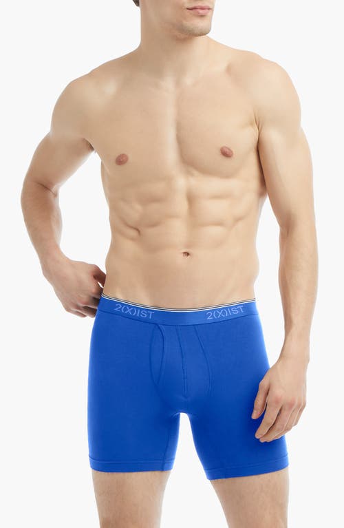 2(x)ist Assorted 3-pack No-show Stretch Boxer Briefs In Eclipse/lead/dazzling Blue