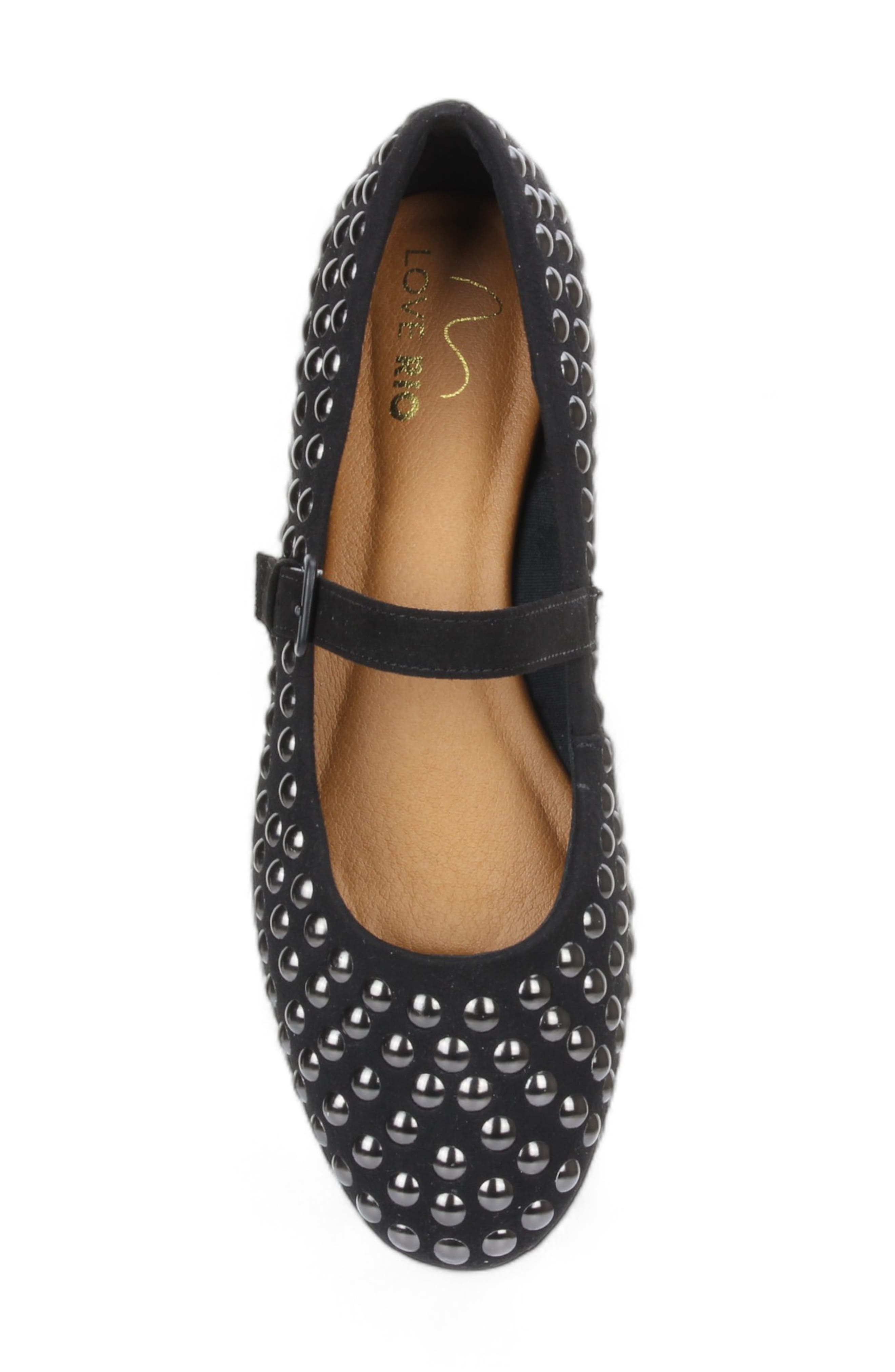 Love Rio Misty Studded Mary Jane Ballet Flat, Alternate, color, Black