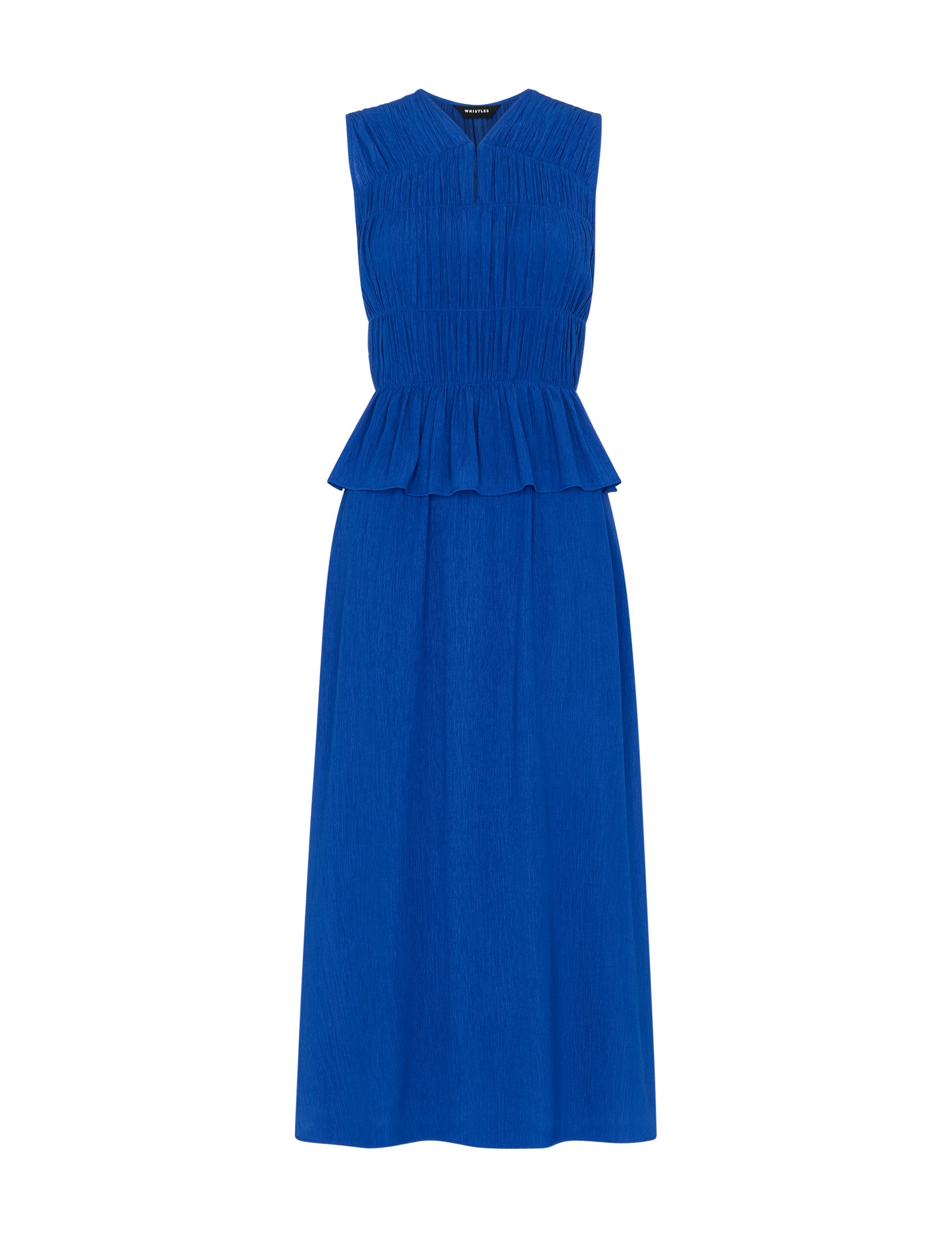 Sleeveless Shirred V-Neck Midi Dress - image 2