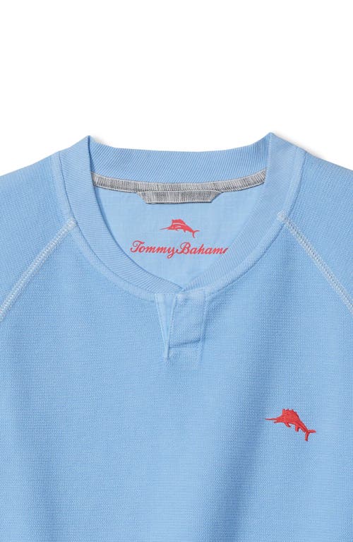Tommy Bahama Montego Bay Abaco Long Sleeve Cotton & Lyocell Notch Neck Sweatshirt In Blue