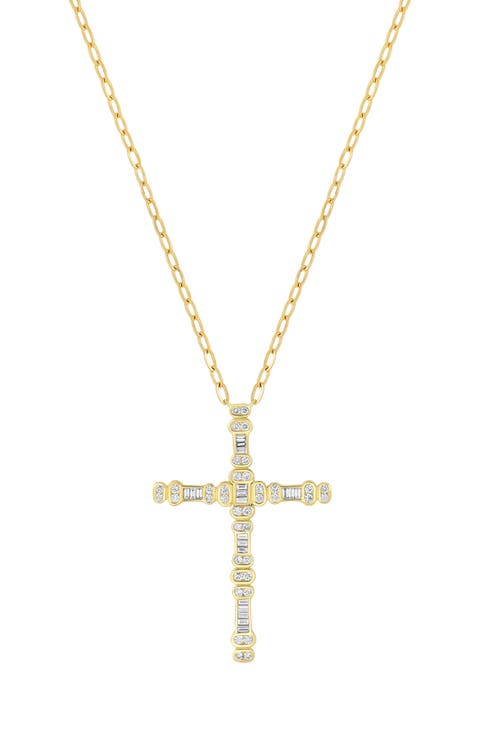 Florentine Diamond Cross Pendant Necklace