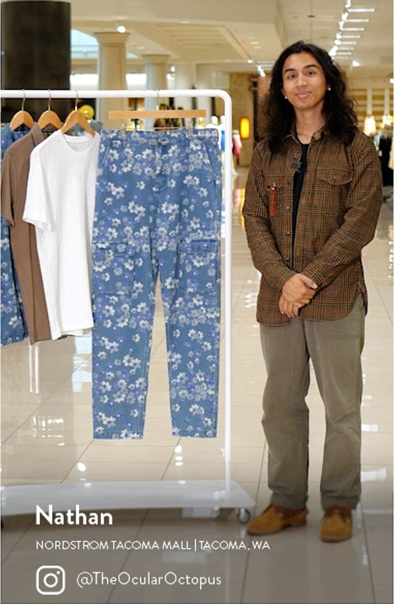 Garden Floral Denim Cargo Pants, sales video thumbnail