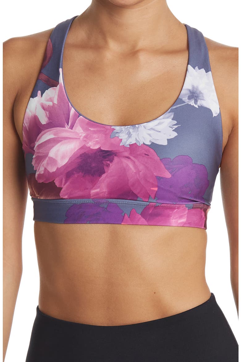 Arianna Printed Sports Bra, Main, color, HERON FLORA COLLAGE
