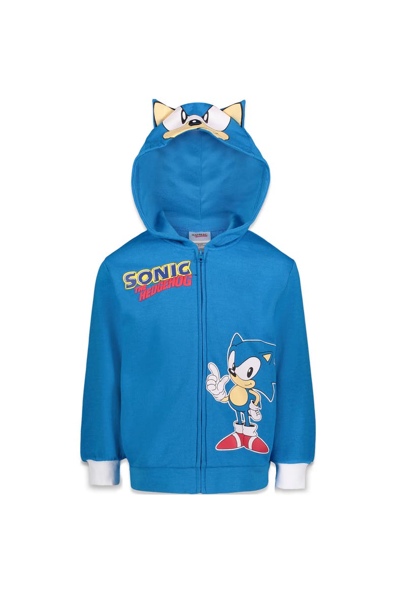 Sonic the Hedgehog Cosplay Zip-Up Hoodie, Main, color, Blue Sonic