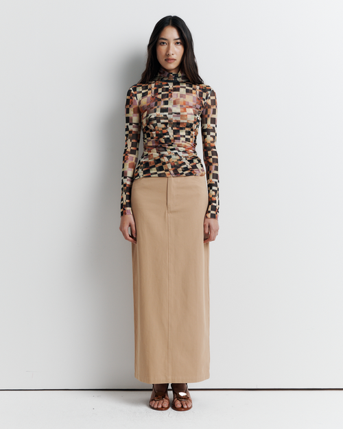 Romy Mosaic Top In Brown