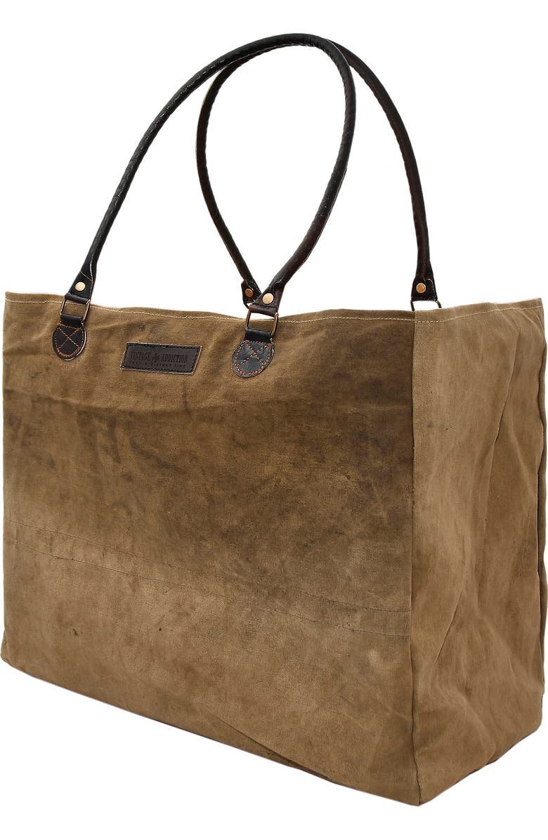 VINTAGE ADDICTION Dirt Roads Recycled Tent Market Tote, Alternate, color,
