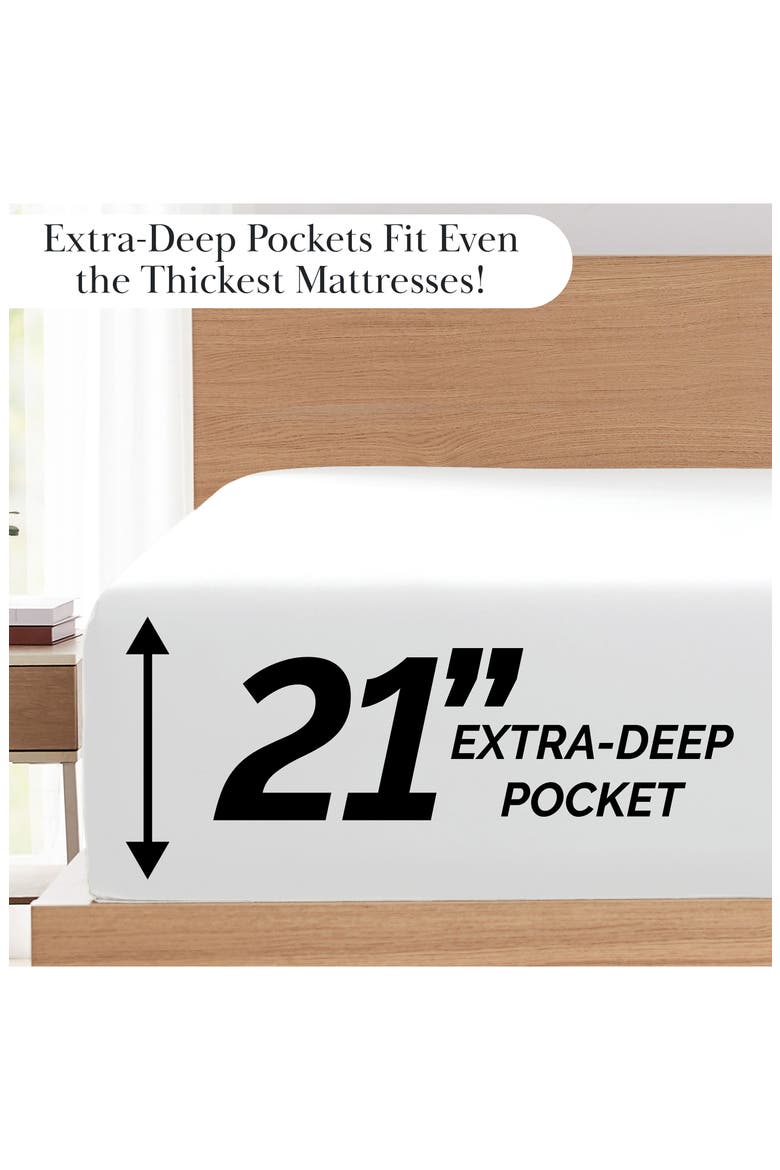 Premium Collection Pleated Extra Deep Pocket Sheet Set, Alternate, color, BRIGHT WHITE