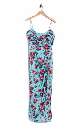 Ruched Floral Midi Dress