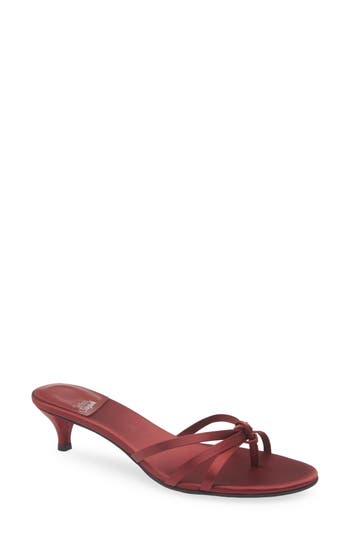 Jeffrey Campbell Doretta Kitten Heel Flip Flop In Burgundy