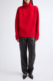 TOTEME Wool & Cashmere Blend Double Knit Turtleneck Sweater