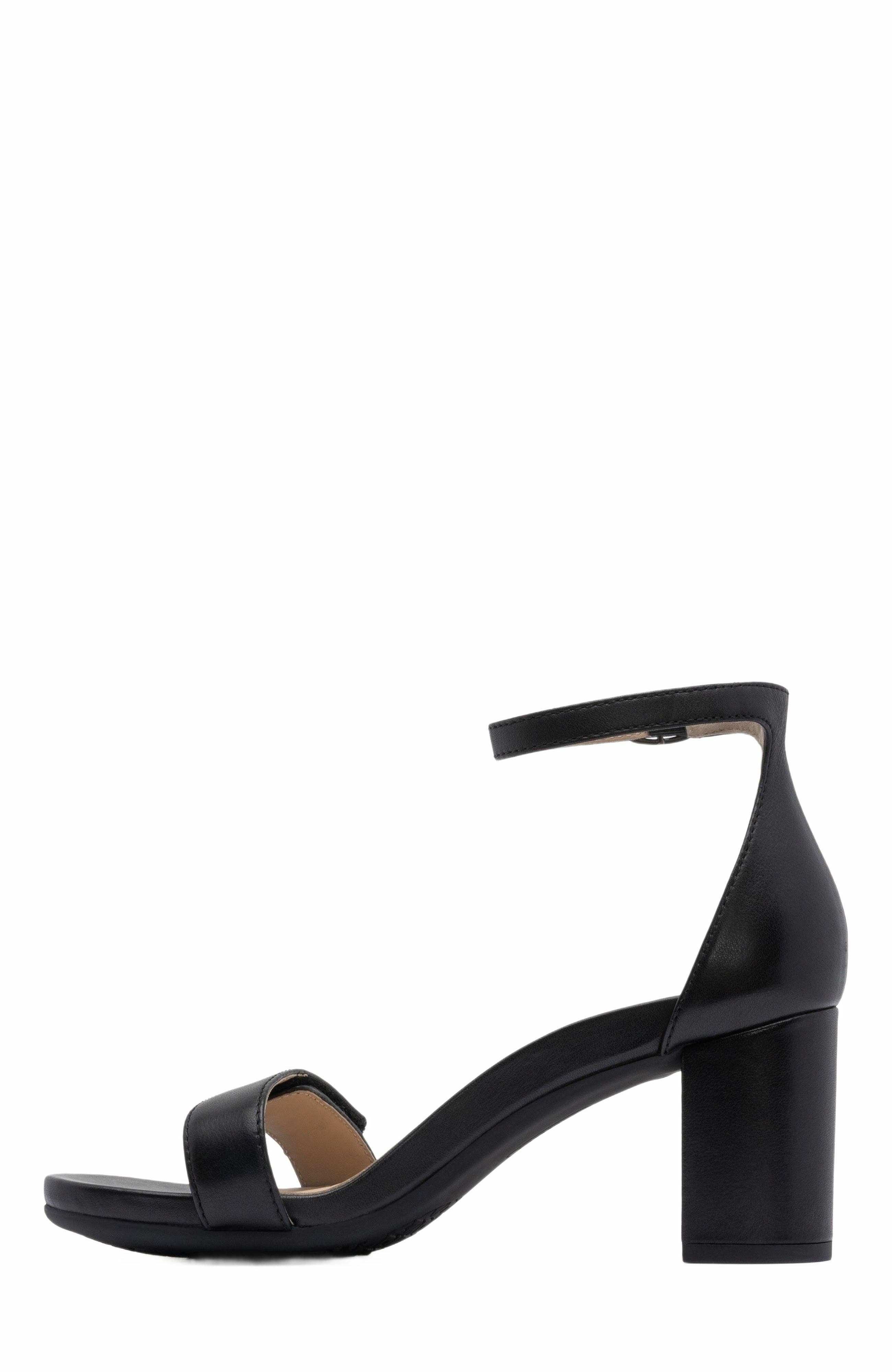 Tempo Strap Heels, Alternate, color, Black Leather - Metatarsal