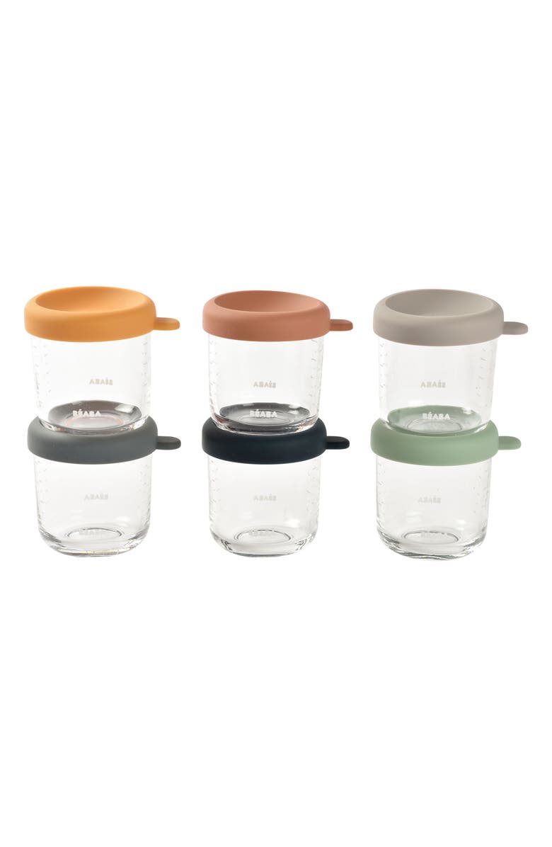 BEABA 6-Pack Glass Baby Food Jars, Main, color, Sunrise