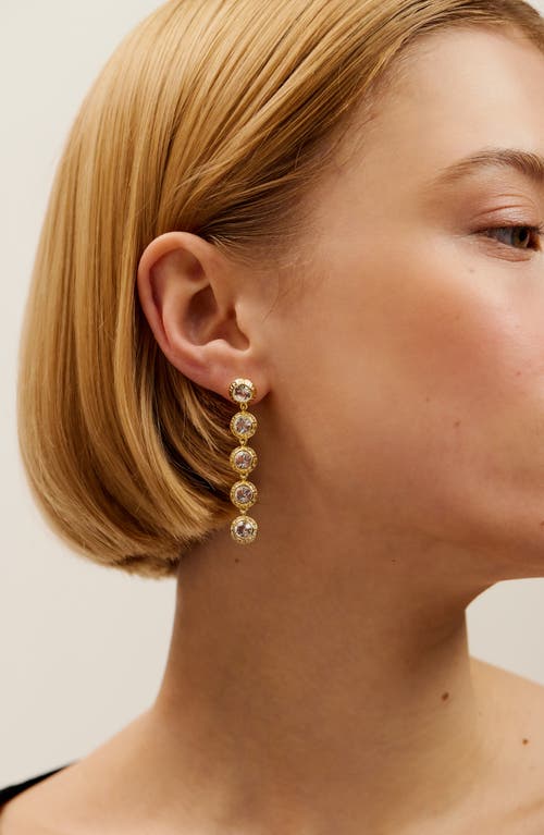 Ted Baker Sorella Linear Drop Earrings In Gold Tone/clear Crystal