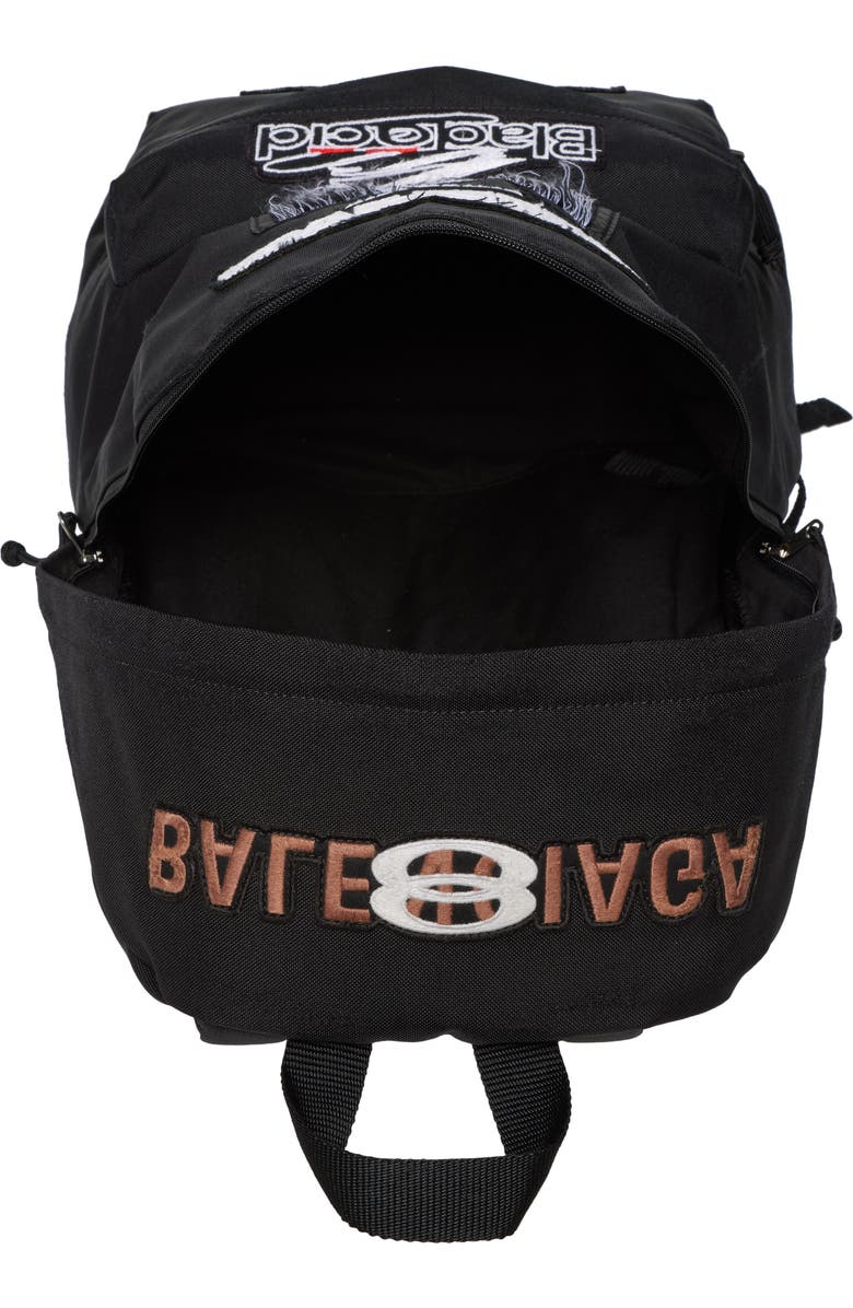 Balenciaga Explorer Patches Backpack, Alternate, color, Black