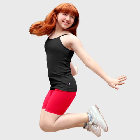 Girls 100% Soft Cotton Long Bike Shorts