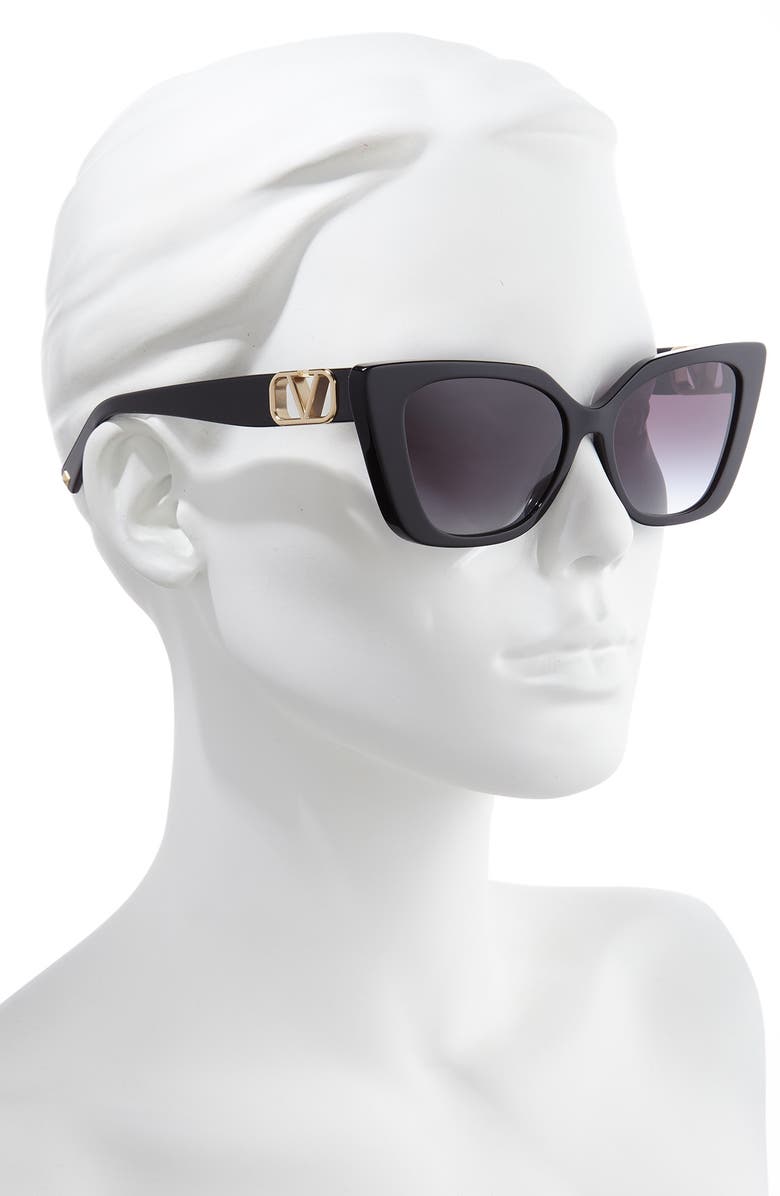 Valentino VLOGO 56mm Gradient Cat Eye Sunglasses, Alternate, color,