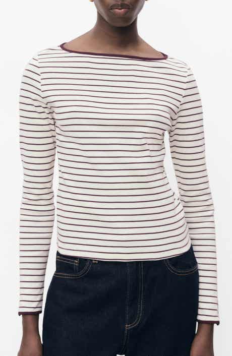 MANGO Porta Stripe Cotton Long Sleeve T-Shirt