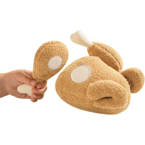 Roast Chicken Soft Play Food, Pretend Play Toys for Kids Kitchen, 5-Piece Food Toys Set from Quality Fabric with Detachable Sections, Ages 3+