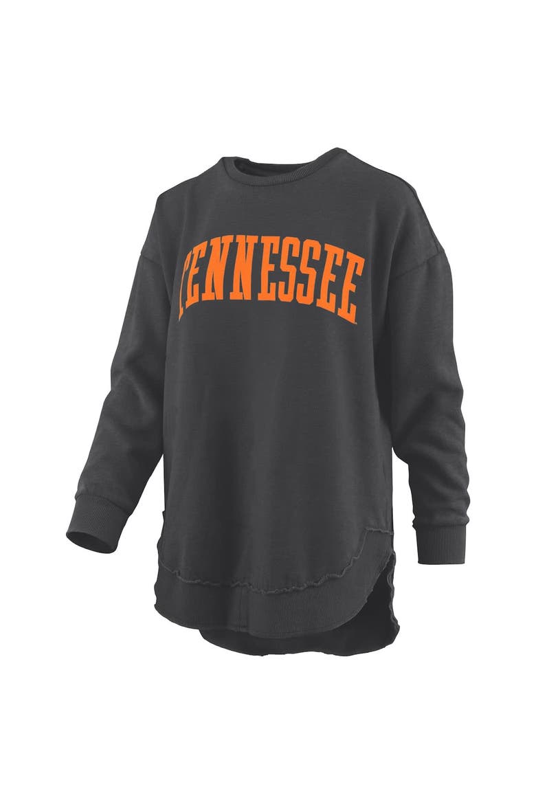 Women's Pressbox  Black Tennessee Volunteers Melange Poncho Vintage Fleece Long Sleeve Pullover Sweatshirt, Alternate, color, Black