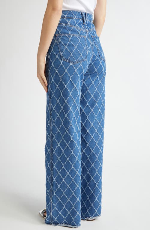 Shop Veronica Beard Taylor High Waist Wide Leg Jeans In Blue Diamond