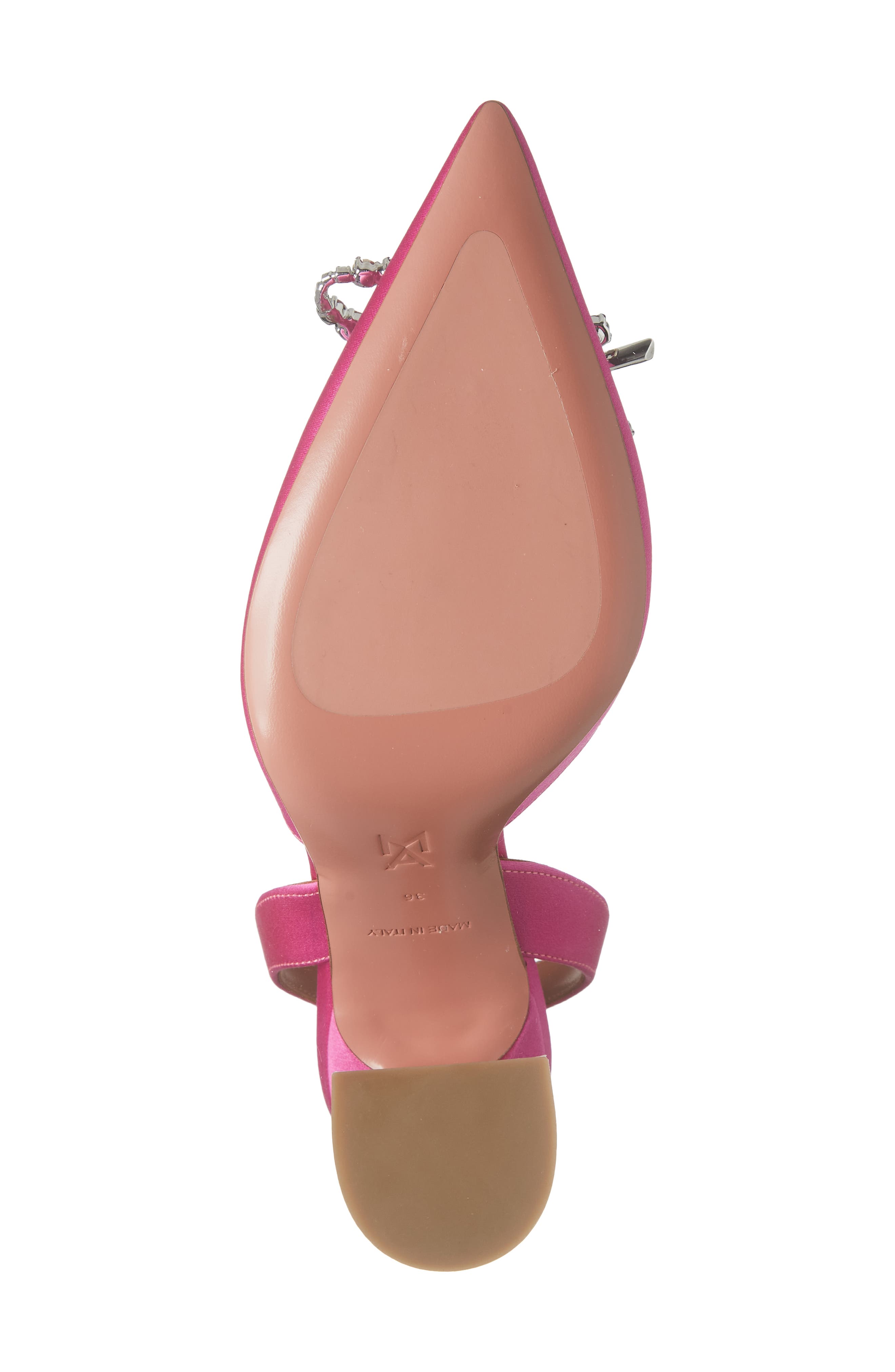 Rosie Pointed Toe Slingback Pump, Alternate, color, SATIN PINK/ WHITE CRYSTALS