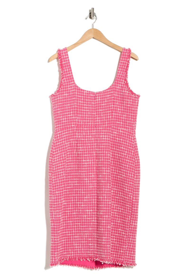 Aya Sleeveless Tweed Midi Dress, Alternate, color, PINK/ IVORY