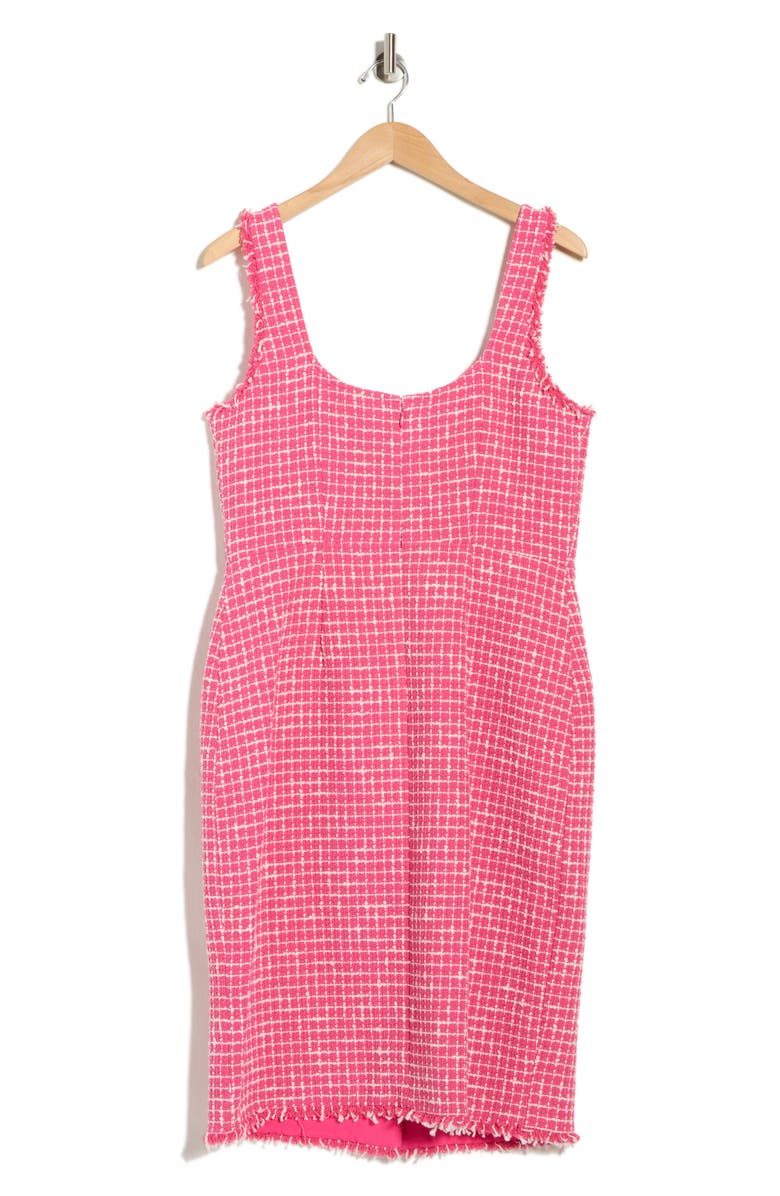 L'AGENCE Aya Sleeveless Tweed Midi Dress, Alternate, color, Pink/ Ivory