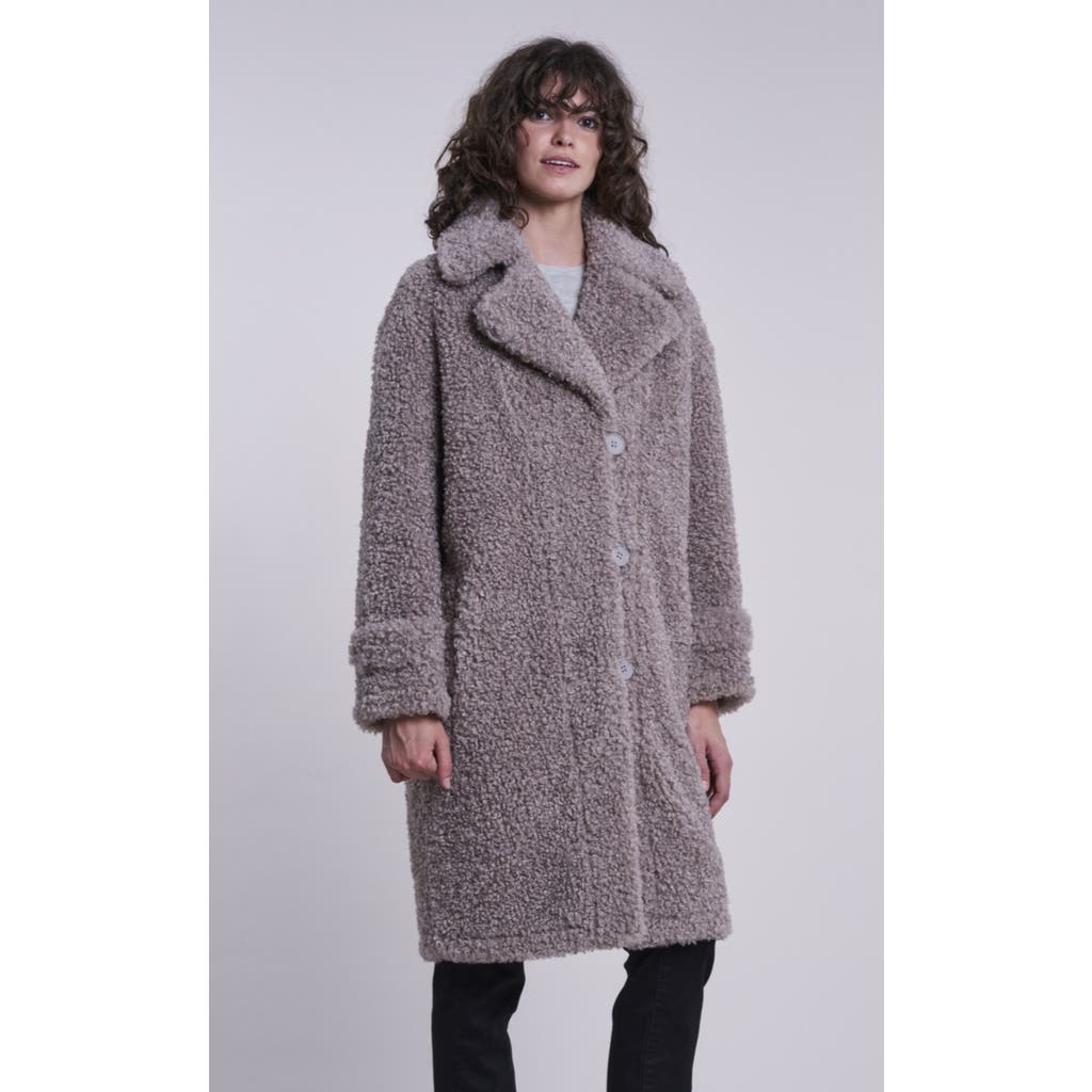 Blue Duck Faux Fur Coat In Brown