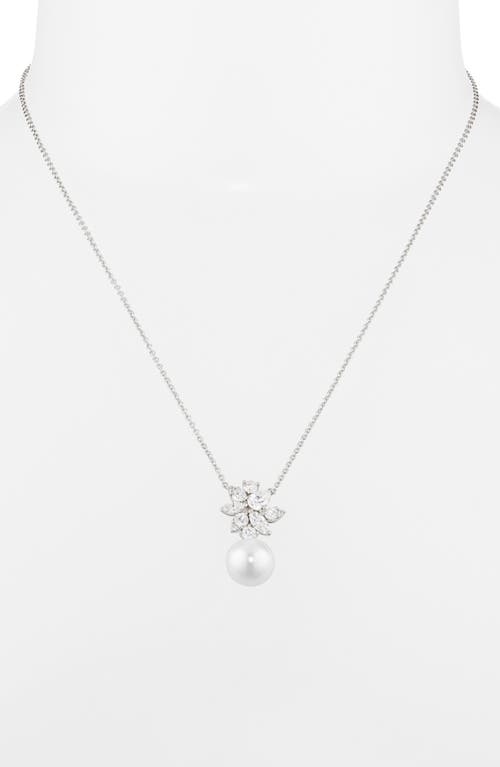 Nadri Chiara Faux Pearl Pendant Necklace In Metallic