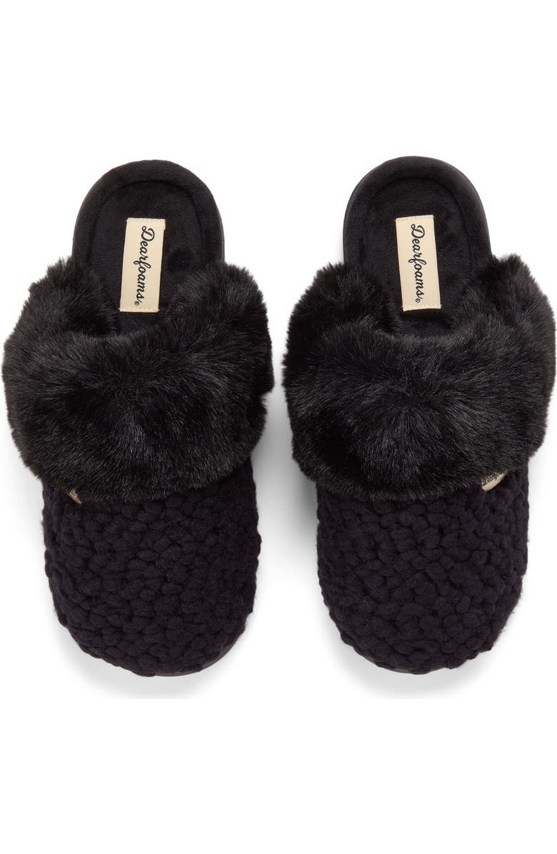 DEARFOAMS Courtney Knit Scuff Slipper, Alternate, color, Black Solid