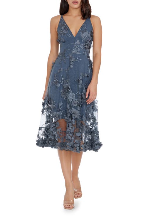 Audrey Embroidered Fit & Flare Dress