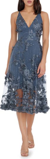 Long Sleeve Smocked Empire Waist Dress
