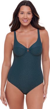 S3 Novelty Texture Underwire One Piece Swimsuit