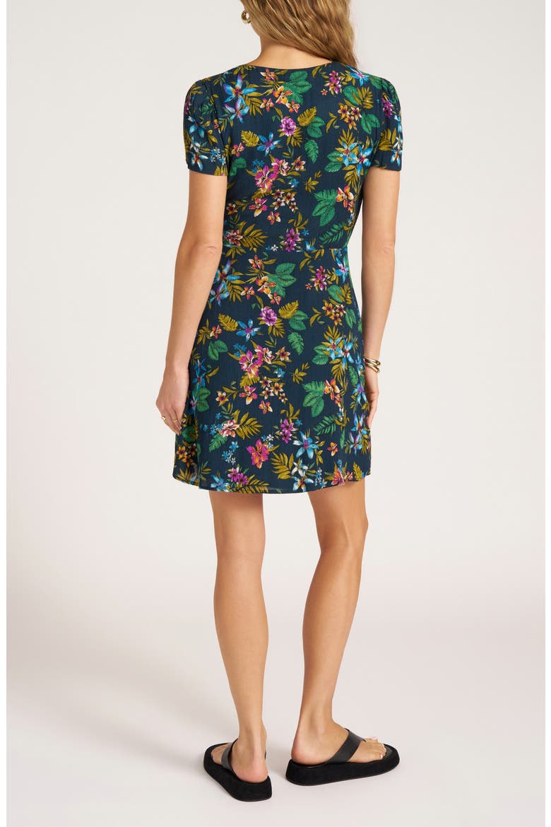Floral Print Wrap Dress, Alternate, color, INK