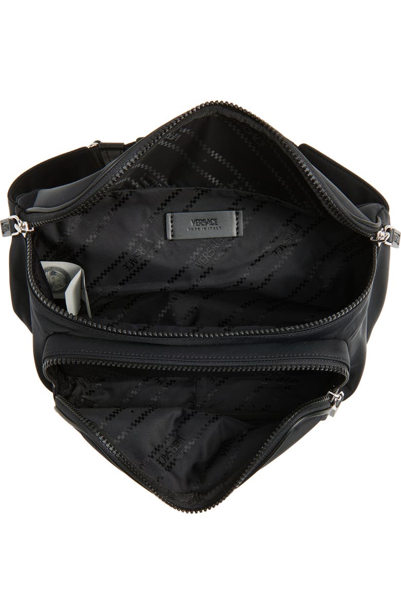 Versace La Medusa Nylon Belt Bag, Alternate, color, Black-Palladium
