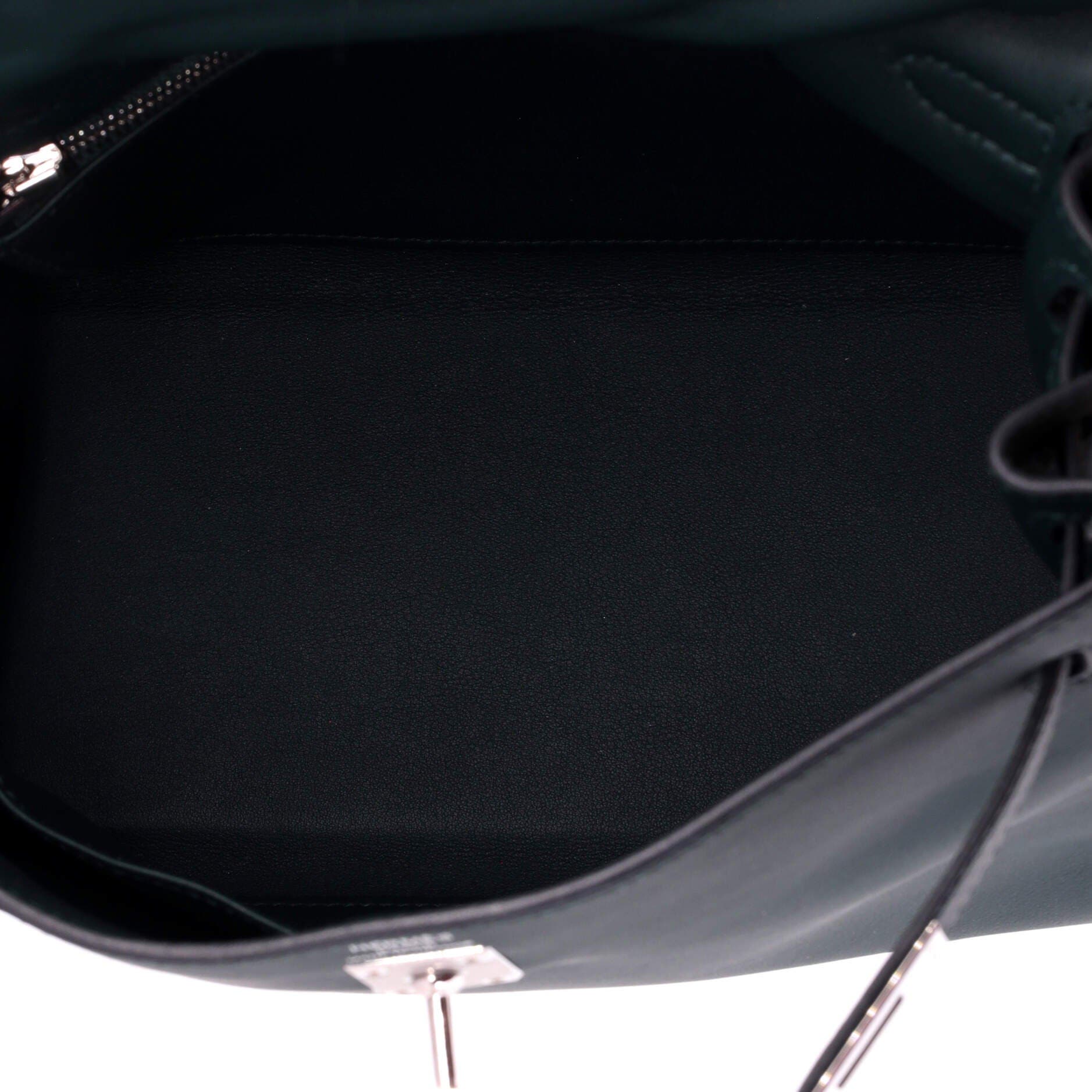 Pre-Owned Hermes Kelly Handbag Green Swift with Palladium Hardware 25, Alternate, color, Vert Cypress