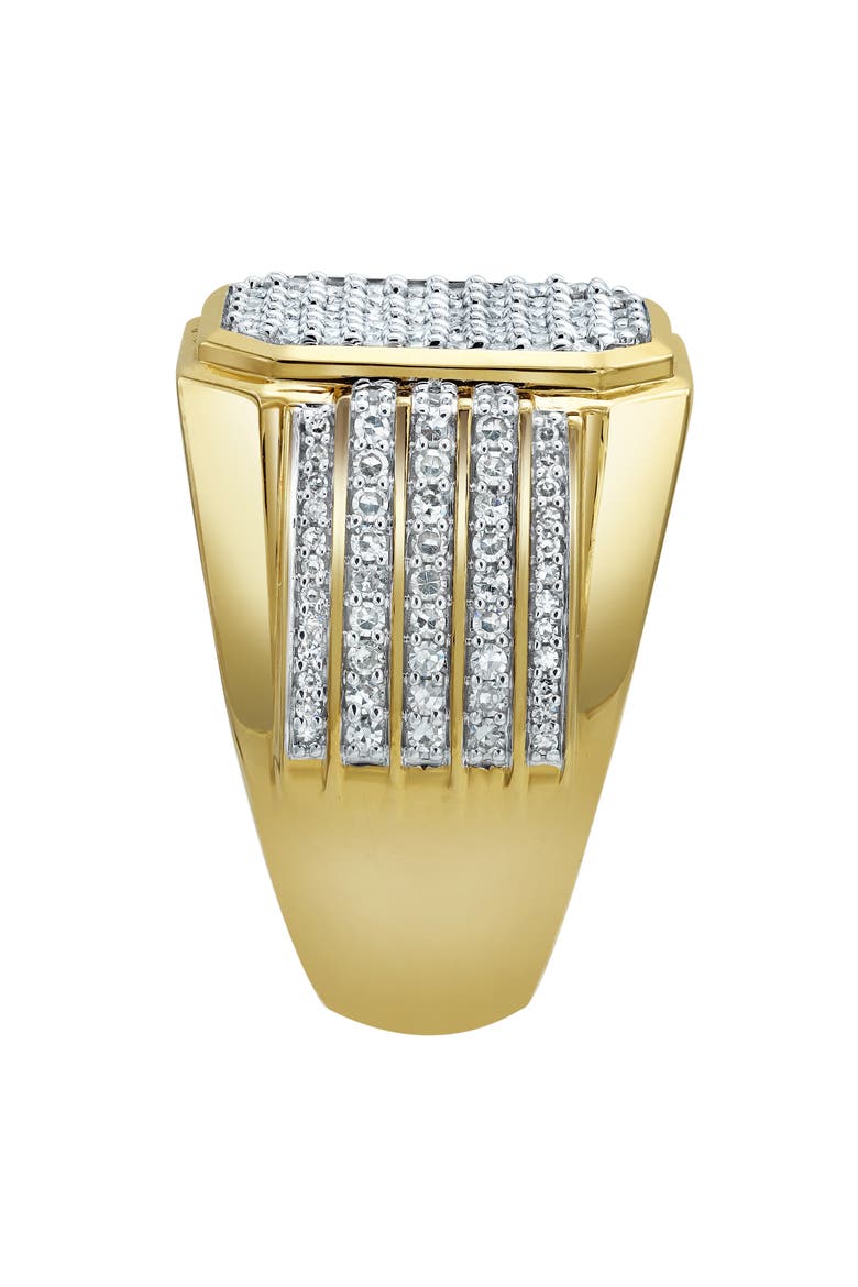 HexWall 14K Yellow Gold Diamond Men Statement Ring - 1.3ct., Alternate, color, 14K Yellow Gold