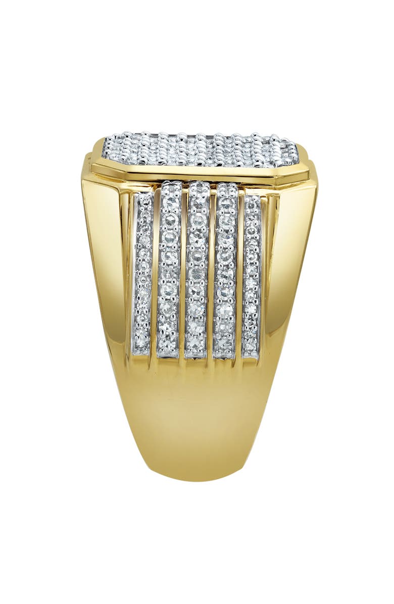 LuvMyJewelry HexWall 14K Yellow Gold Diamond Men Statement Ring - 1.3ct., Alternate, color, 14K Yellow Gold