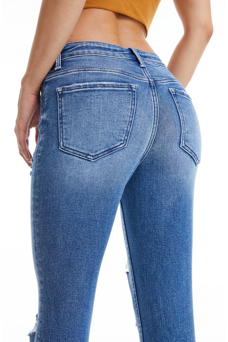 Raw Hem Ripped Straight Leg Jeans, Alternate, color, AMY BLUE