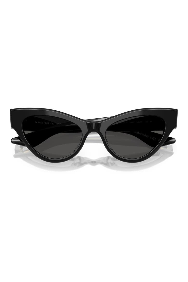 x KHAITE 54mm Cat Eye Sunglasses, Alternate, color, BLACK