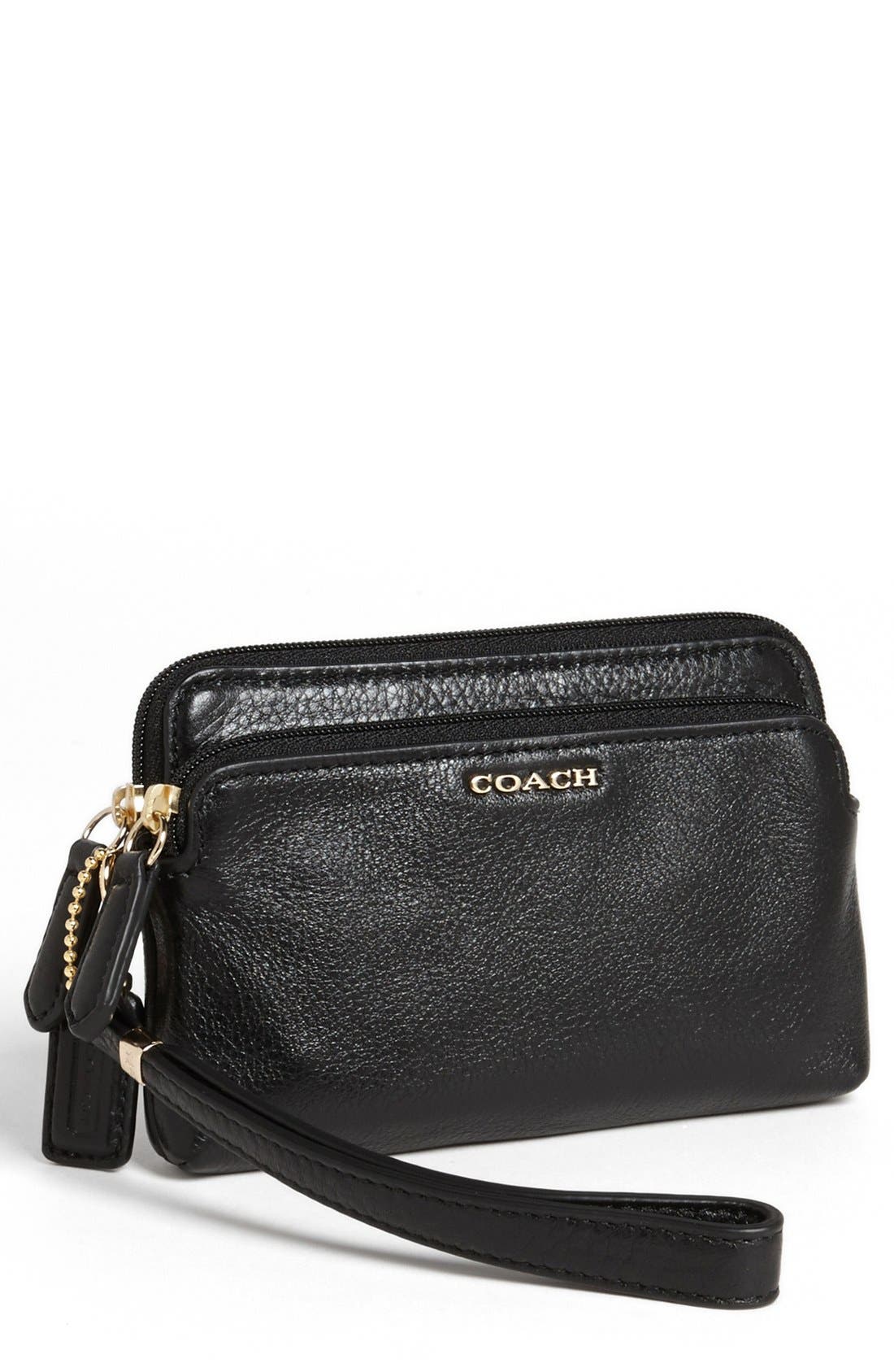 COACH 'Madison' Leather Wristlet, Main, color, 