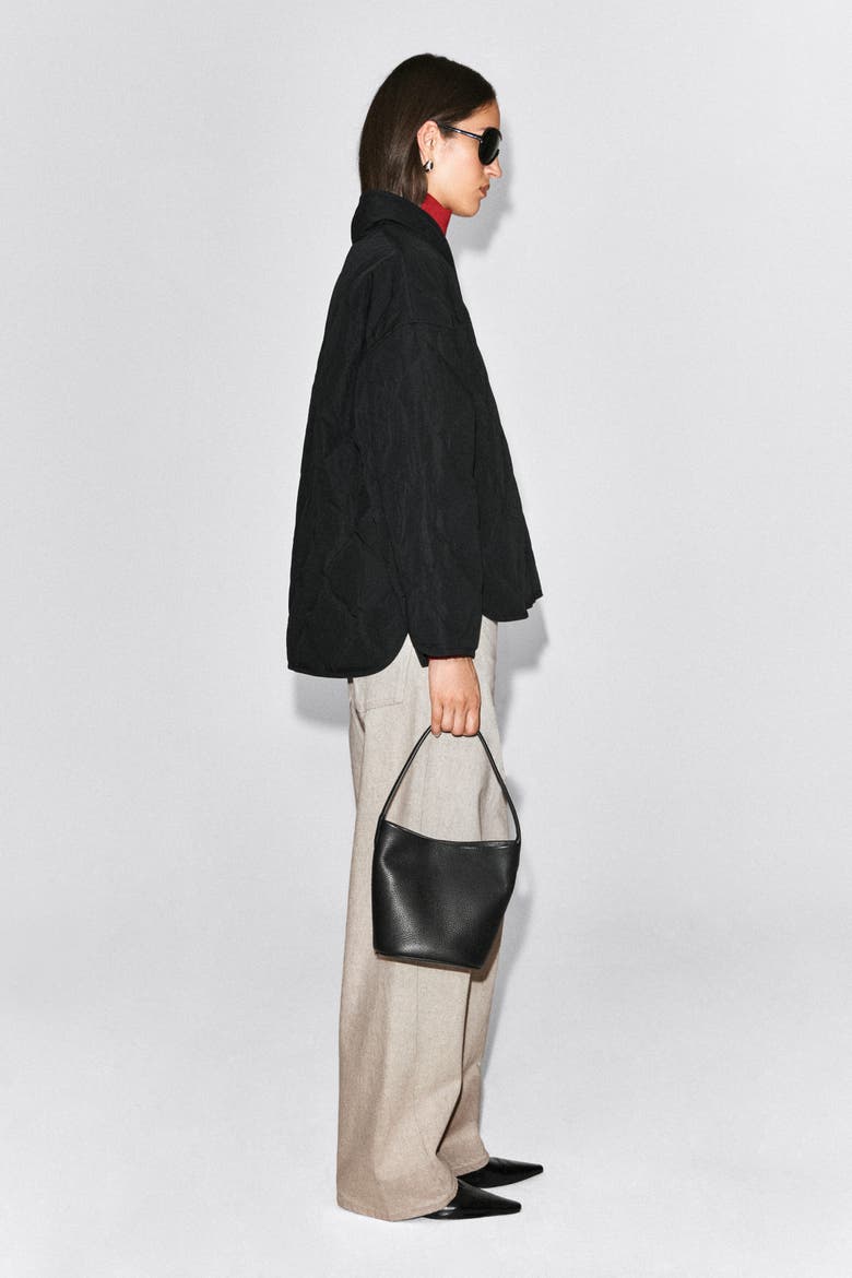 Shawl-Collar Quilted Jacket, Alternate, color, BLACK