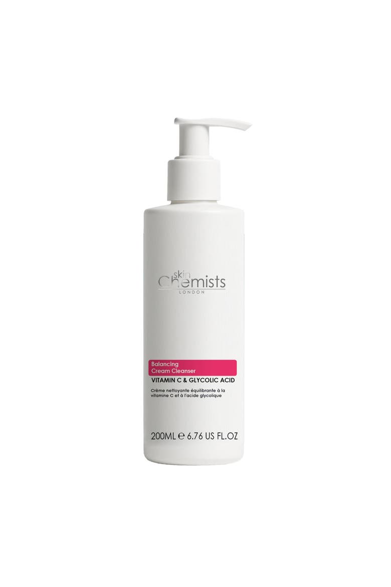Balancing Vitamin C & Glycolic Acid Cream Cleanser 200ml for Acne & Blemishes, Large Pores, Main, color, White