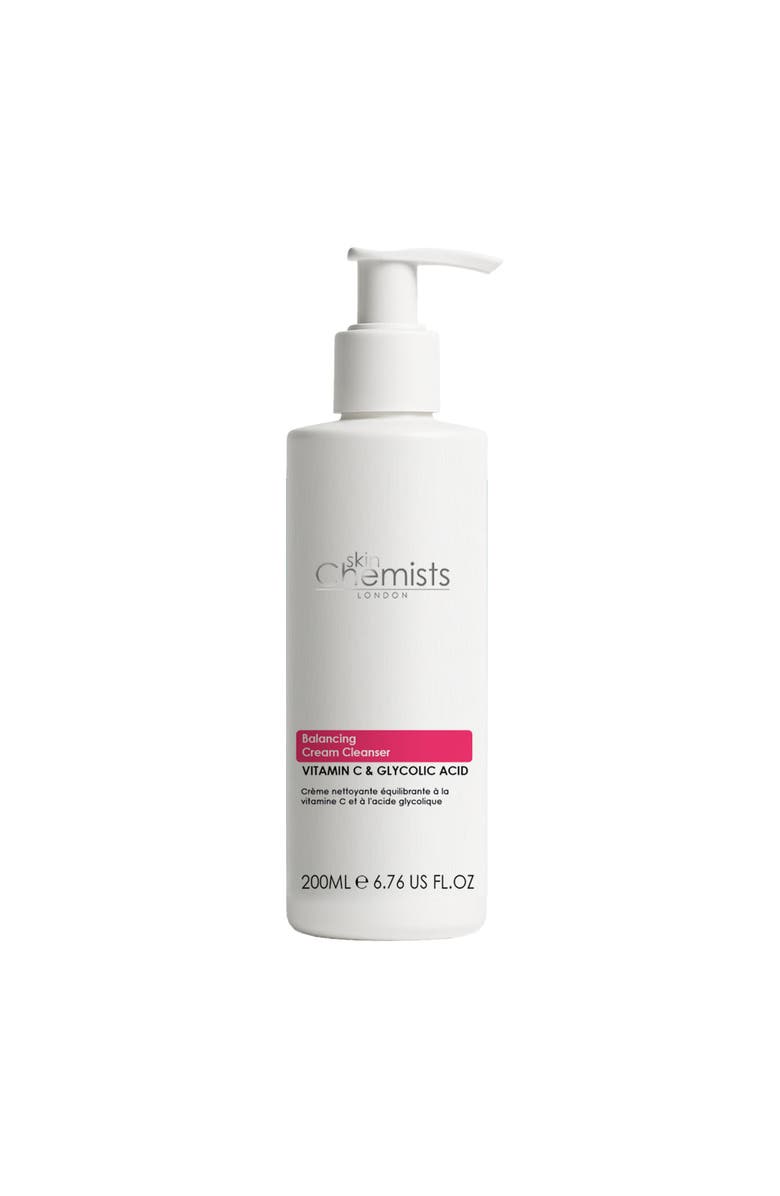 SKINCHEMISTS Balancing Vitamin C & Glycolic Acid Cream Cleanser 200ml for Acne & Blemishes, Large Pores, Main, color, White