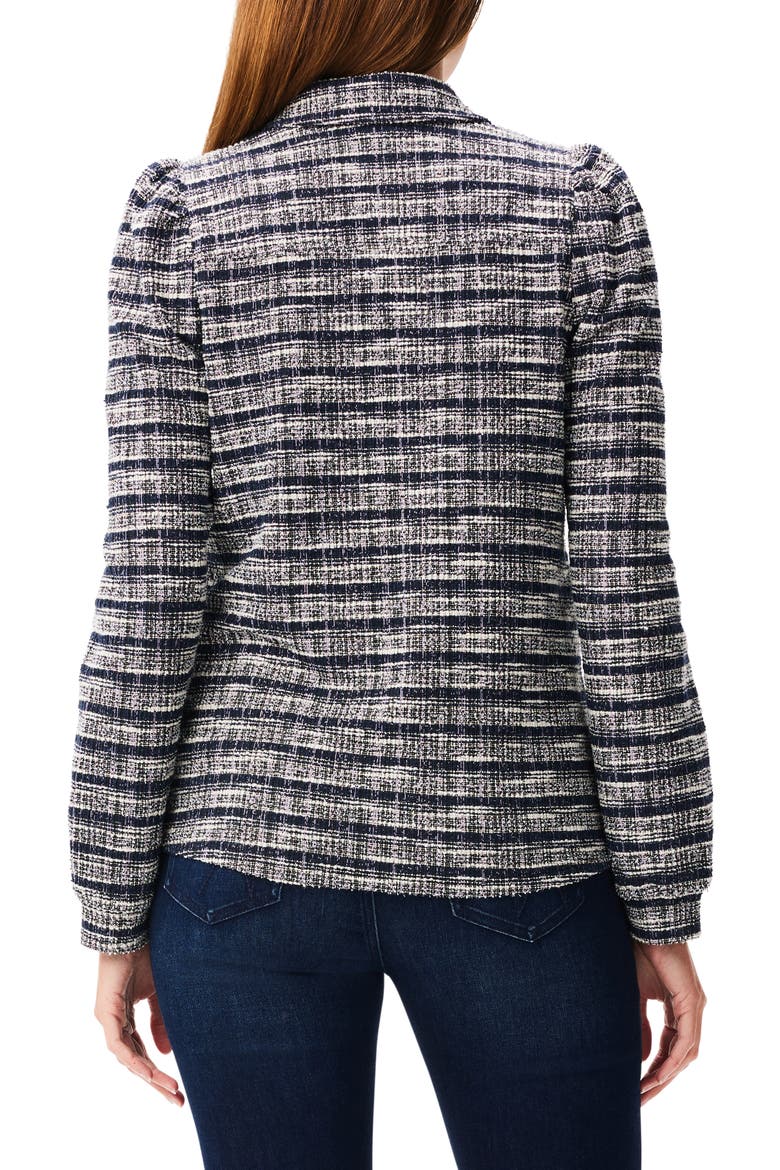 Girlfriend Plaid Knit Jacket, Alternate, color, INDIGO MULTI