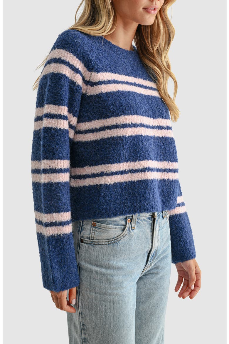 Fuzzy Striped Sweater, Alternate, color, BLUE PINK