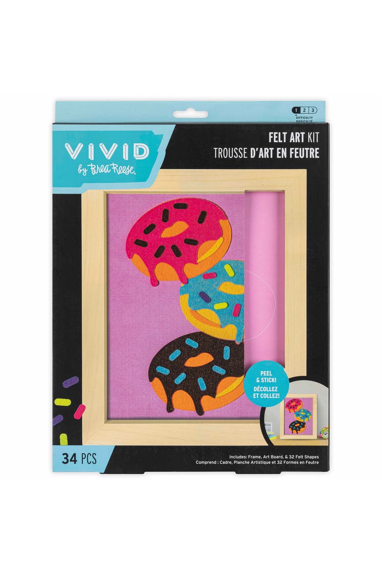 Felt Art Kit, Sweet Donuts, Diy Peel & Stick Craft Set, Main, color, Multicolored