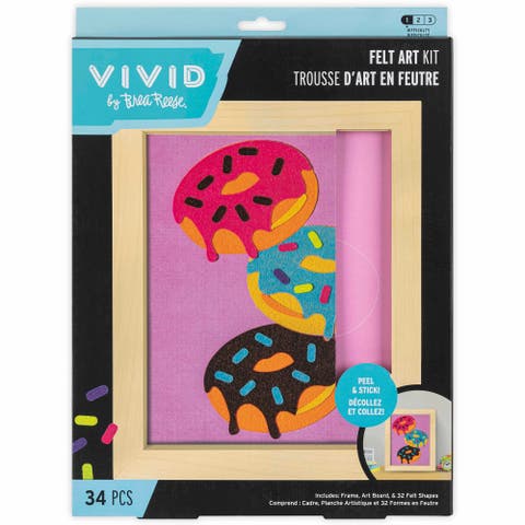 Felt Art Kit, Sweet Donuts, Diy Peel & Stick Craft Set